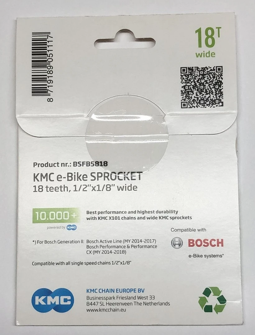 KMC Kettenrad Für Modelle 2. Generation Ab 2014 18 Zähne 1/8 Zoll Schwarz 10.000km+ 4 KMC Kettenrad Für Modelle 2. Generation Ab 2014 18 Zähne 1/8 Zoll Schwarz 10.000km+ – Bild 2