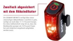 Sigma Infinity Mit Akku Für USB-Ladegerät -Ausgewählte Geschäfte Für Fahrradausrüstung Sigma Batterieruecklicht Rueckleuchte Infinity USB Akku 15200 4016224152001d