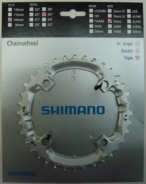 Shimano Deore 2000 4-Arm 36 Zähne T-Type IG Silber Stahl (längere Lebensdauer) Y-1DS98200 3 Shimano Deore 2000 4-Arm 36 Zähne T-Type IG Silber Stahl (längere Lebensdauer) Y-1DS98200